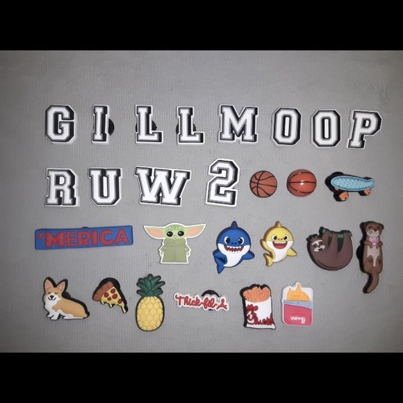 CROCS Shoes Lot Crocs Mens Size 1 Blue Calcite W 28 Jibbitz Crocs